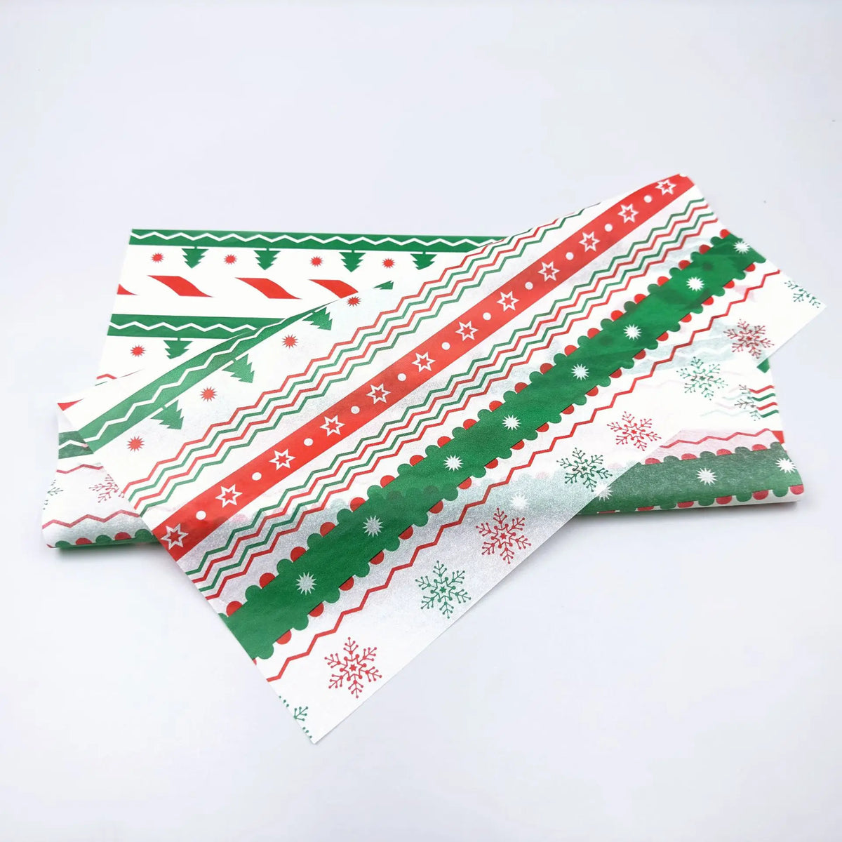 20-Sheet Christmas Tissue Paper – Santa, Elk & Tree Patterns