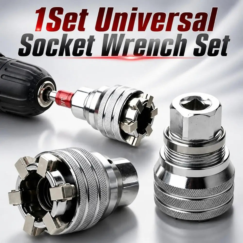 Universal Socket Wrench Set 10–19mm | Adjustable 3/8" Adapter