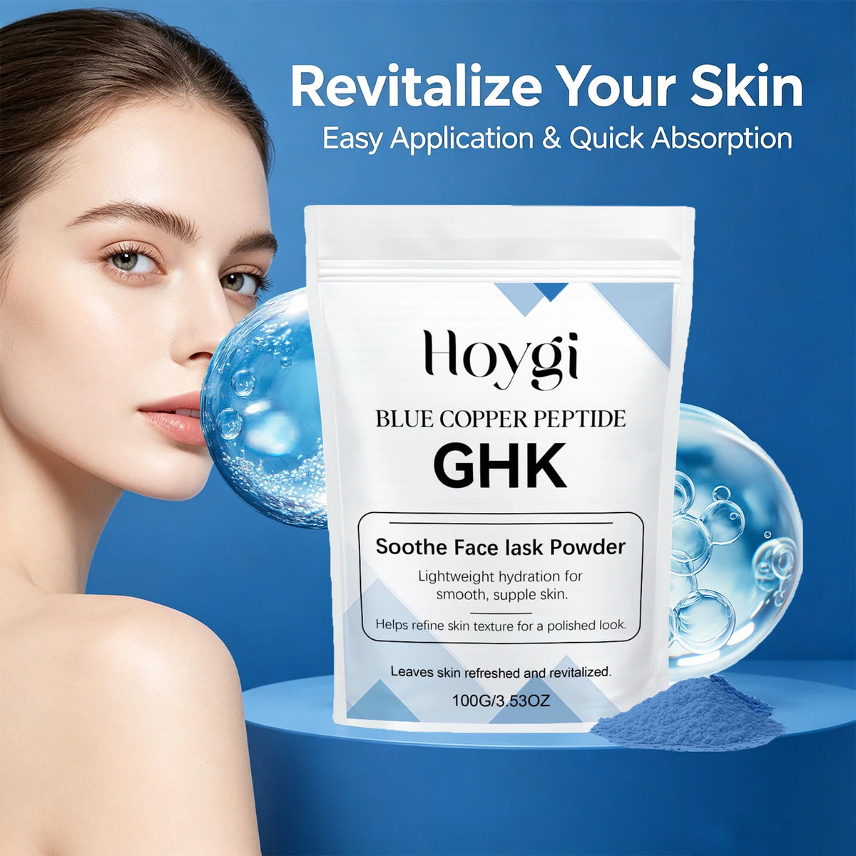 Blue Copper Peptide GHK DIY Facial Mask Powder – Hydrating
