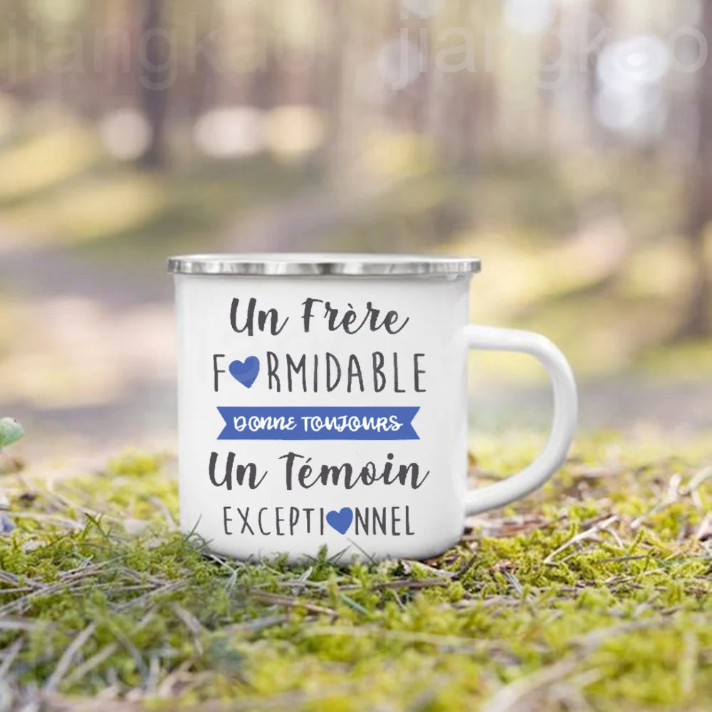 Wedding Witness Gift Enamel Mug – Friend, Sister & Family