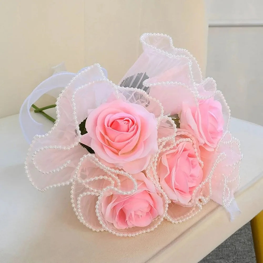 Pearl Lace Mesh Flower Wrapping Roll 28cm x 4 Yards