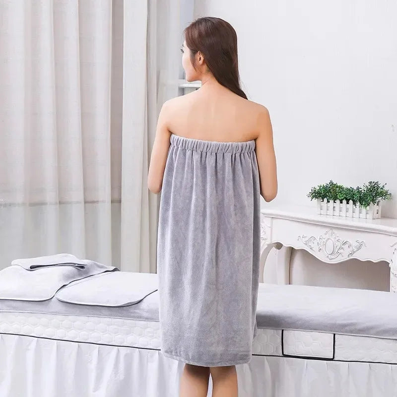 Microfiber Wearable Bath Towel Wrap – Thick Sauna Bathrobe