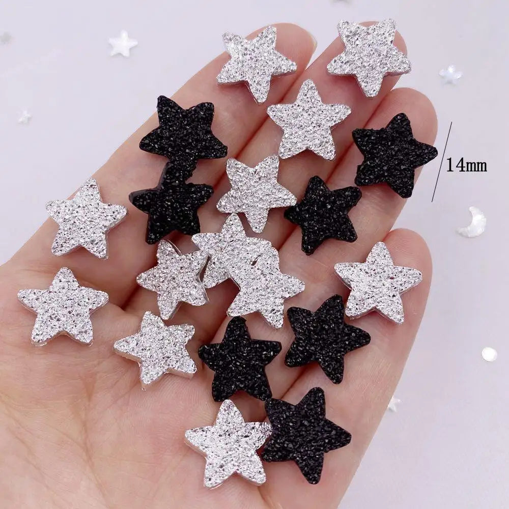 50PCS 14mm Resin Star Flatback Rhinestone Craft Embellishments