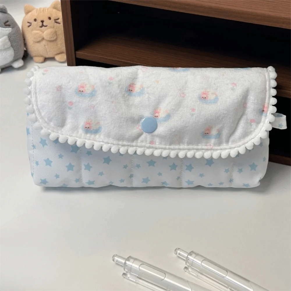 Quilted Bunny Pencil Case – Large Flip-Top Pouch for School