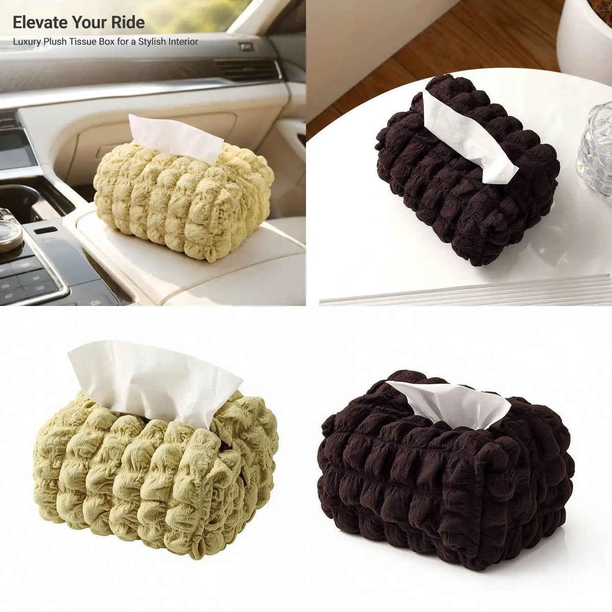 Designer Fabric Tissue Box Holder – Elegant Square Organizer