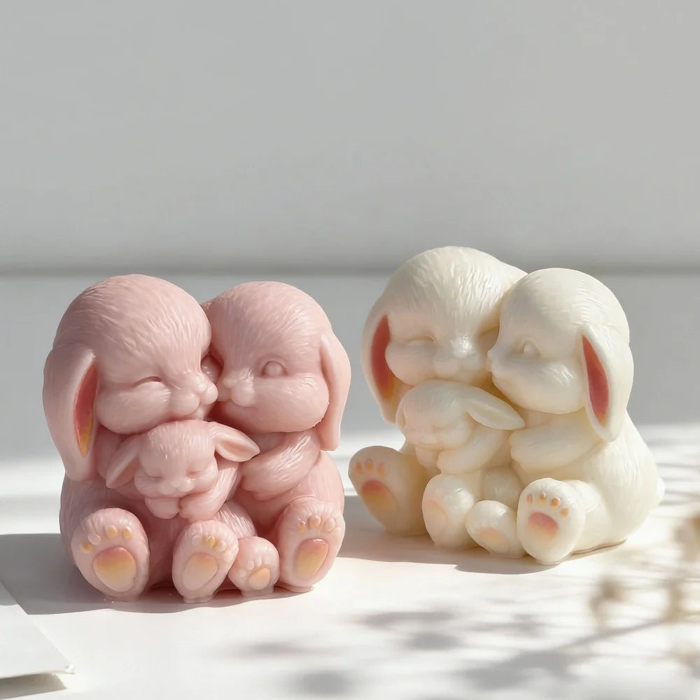 Couple Rabbit Silicone Mold – DIY Candle & Soap Making