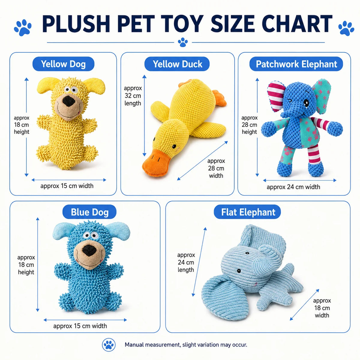 Cute Animal Plush Squeaky Dog Toys – 9 Styles for Puppies