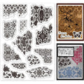 Vintage Texture Clear Stamp Set – 12pc Retro Scrapbooking