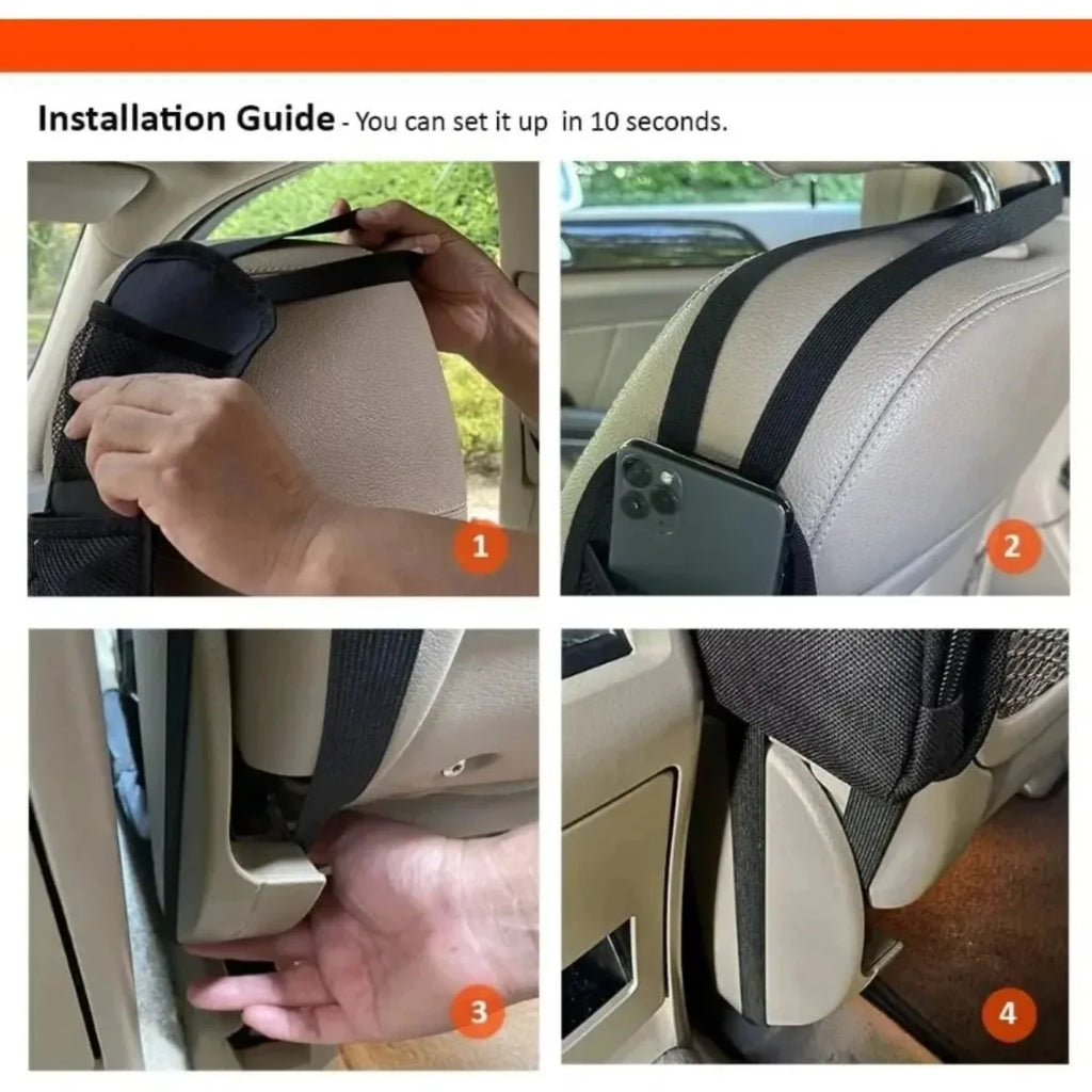 Car Seat Side Organizer – Mesh Pocket Storage Bag