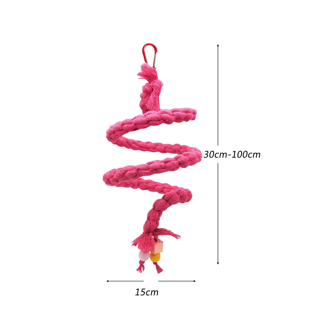 Parrot Rope Perch Toy – Bird Climbing, Chewing & Cage Stand