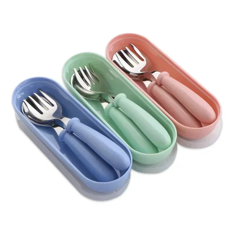 Kids Stainless Steel Cutlery Set – Cartoon Fork & Spoon Gift