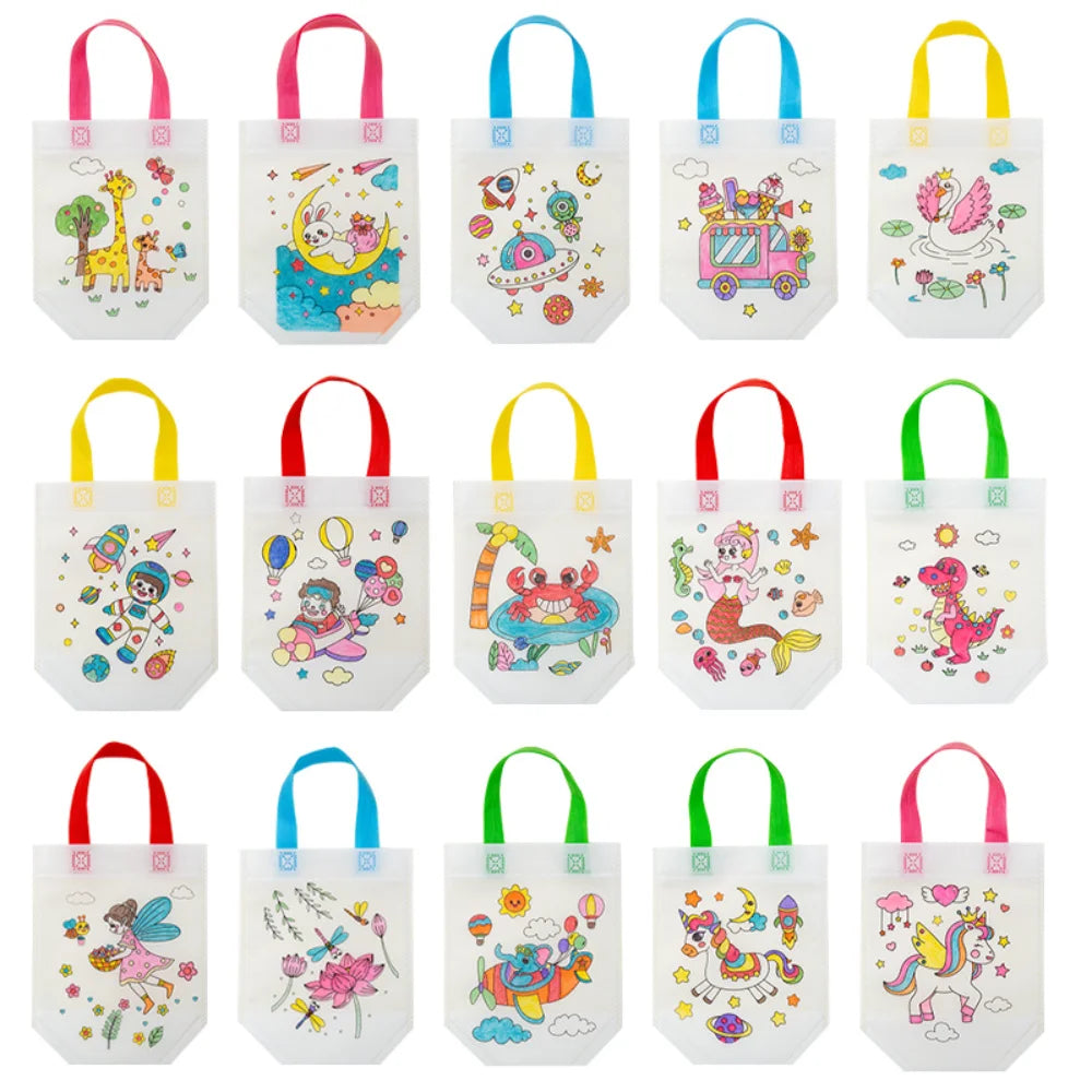 DIY Coloring Canvas Gift Bags for Kids – 15 Fun Patterns