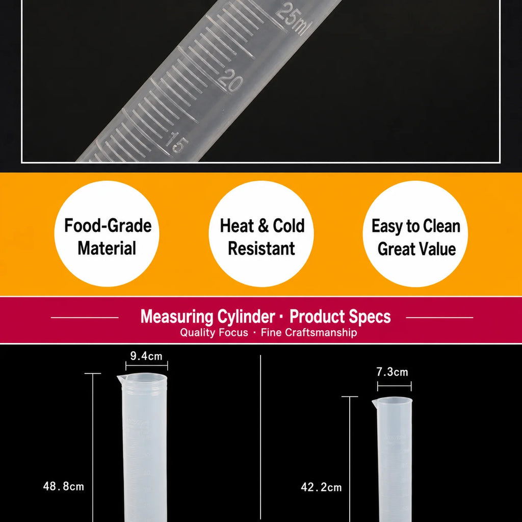 Food-Grade PP Graduated Measuring Cylinder 10ml–2000ml