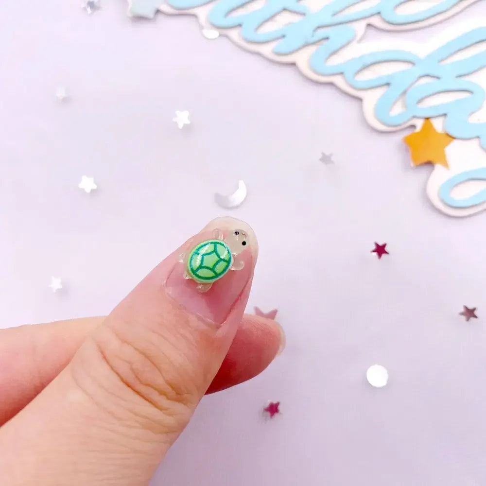 60pcs 3D Mini Resin Tortoise Flatback Rhinestones – DIY Craft