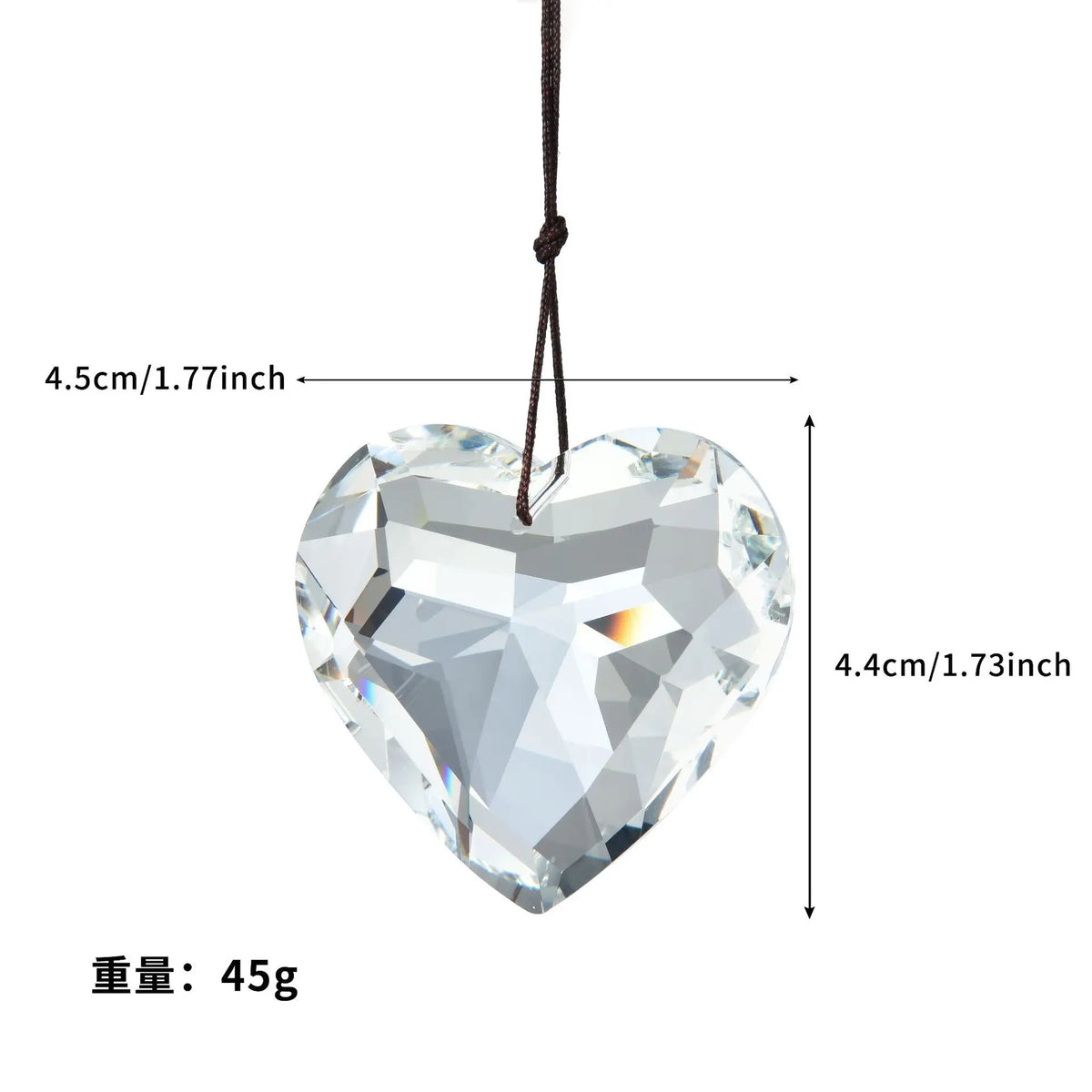 Crystal Heart Prism Pendant Sun Catcher & Chandelier Ornament
