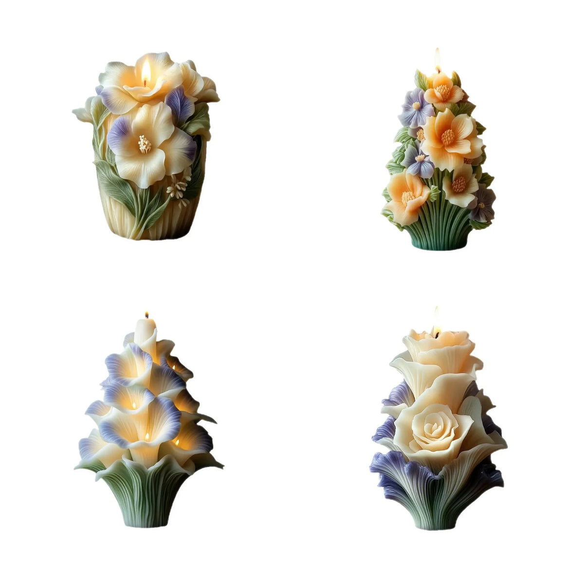 Christmas Floral Tree Silicone Candle Mold – DIY Holiday Craft