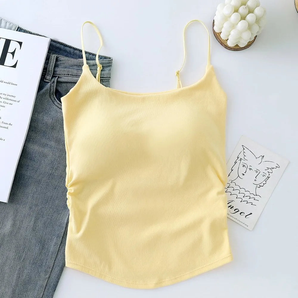 Women's Padded Camisole Suspender Vest – Slim Fit Tank Top