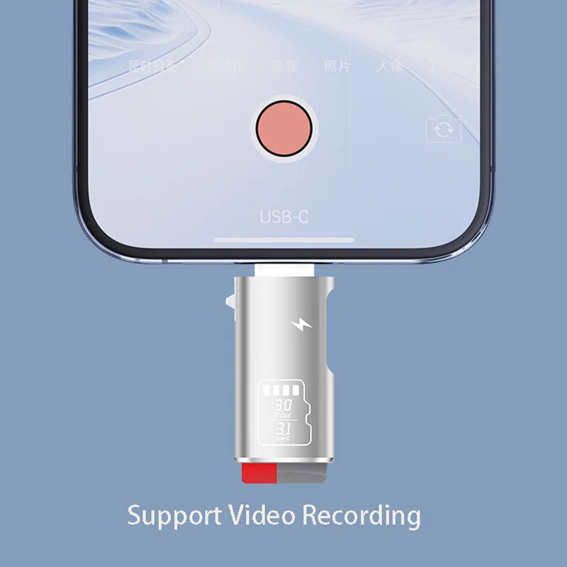 USB-C Micro SD TF Card Reader with PD Charging | 5Gbps 2TB