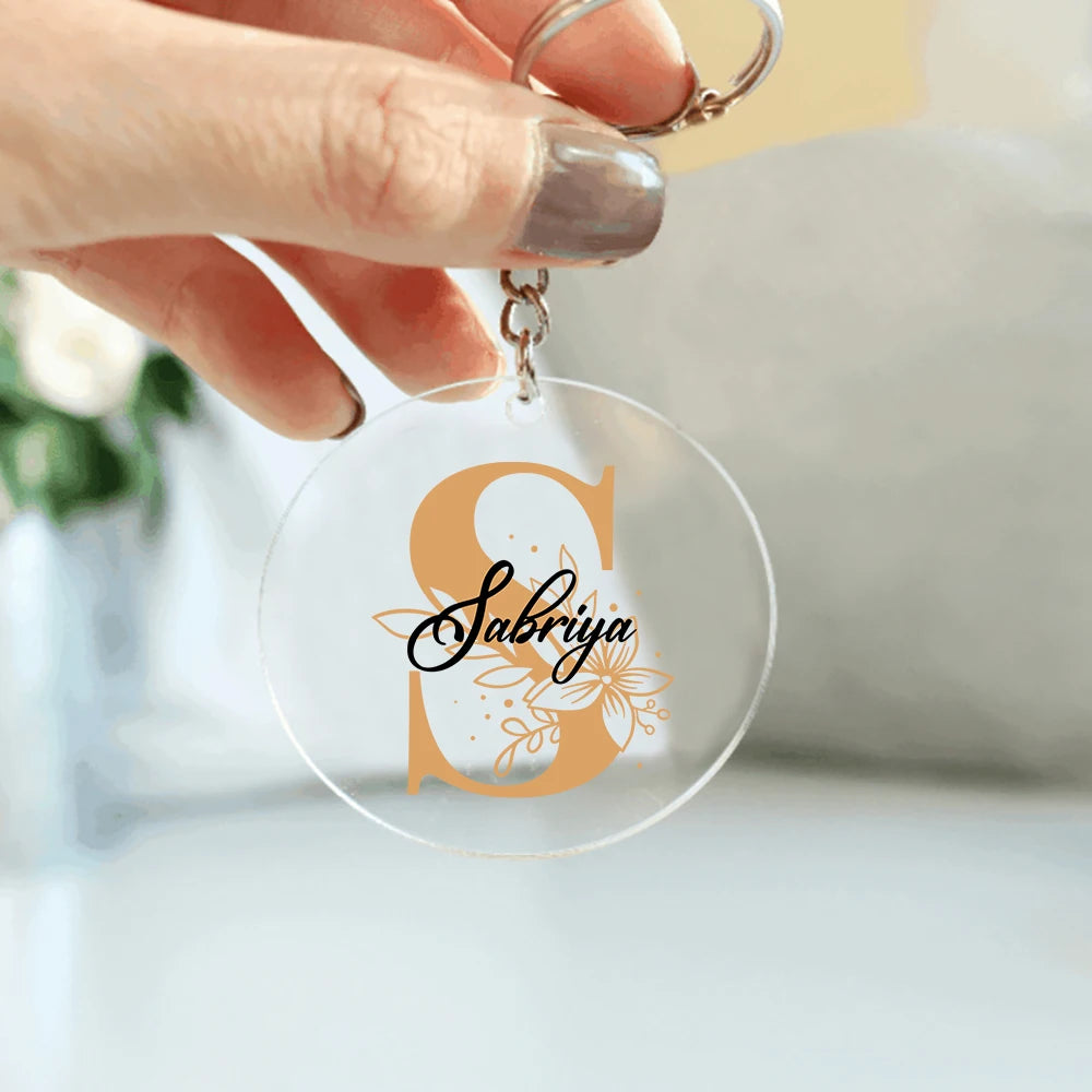 Personalized Monogram Acrylic Keychain – Custom Name Gift