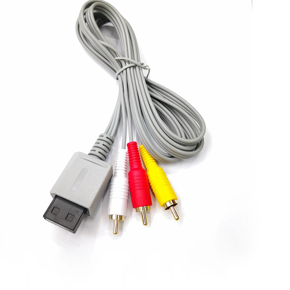 Nintendo Wii & Wii U AV Cable 1.8m Gold-Plated RCA Composite