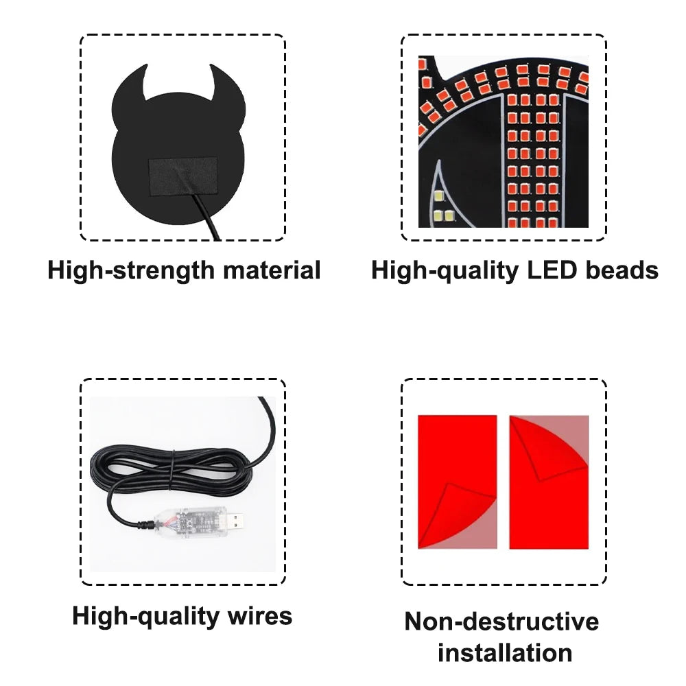 Devil's Eye LED Car Windshield Decorative Light | USB 5V
