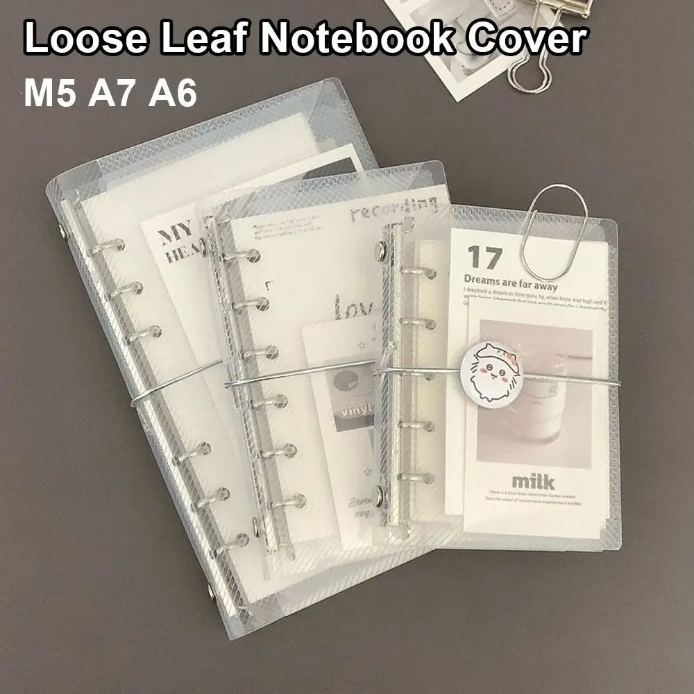 Transparent PP Loose Leaf Notebook Cover | M5 A6 A7 Binder
