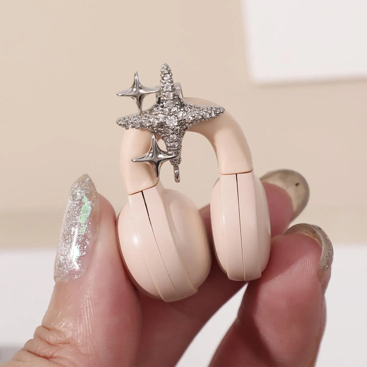 Glitter Star Earphone Clip Charm | Y2K Headphone Decoration