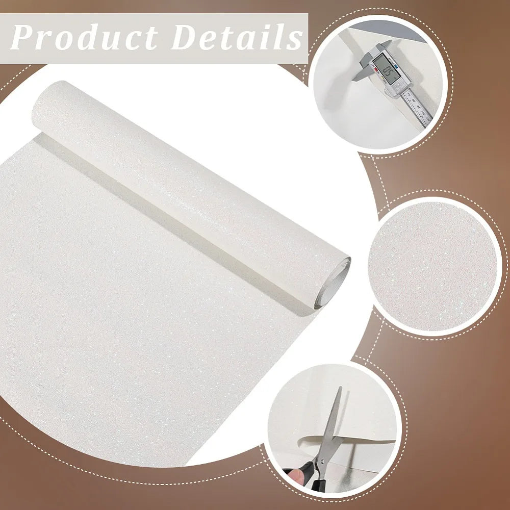 White Glitter PU Leather Fabric Sheet – DIY Crafts & Sewing