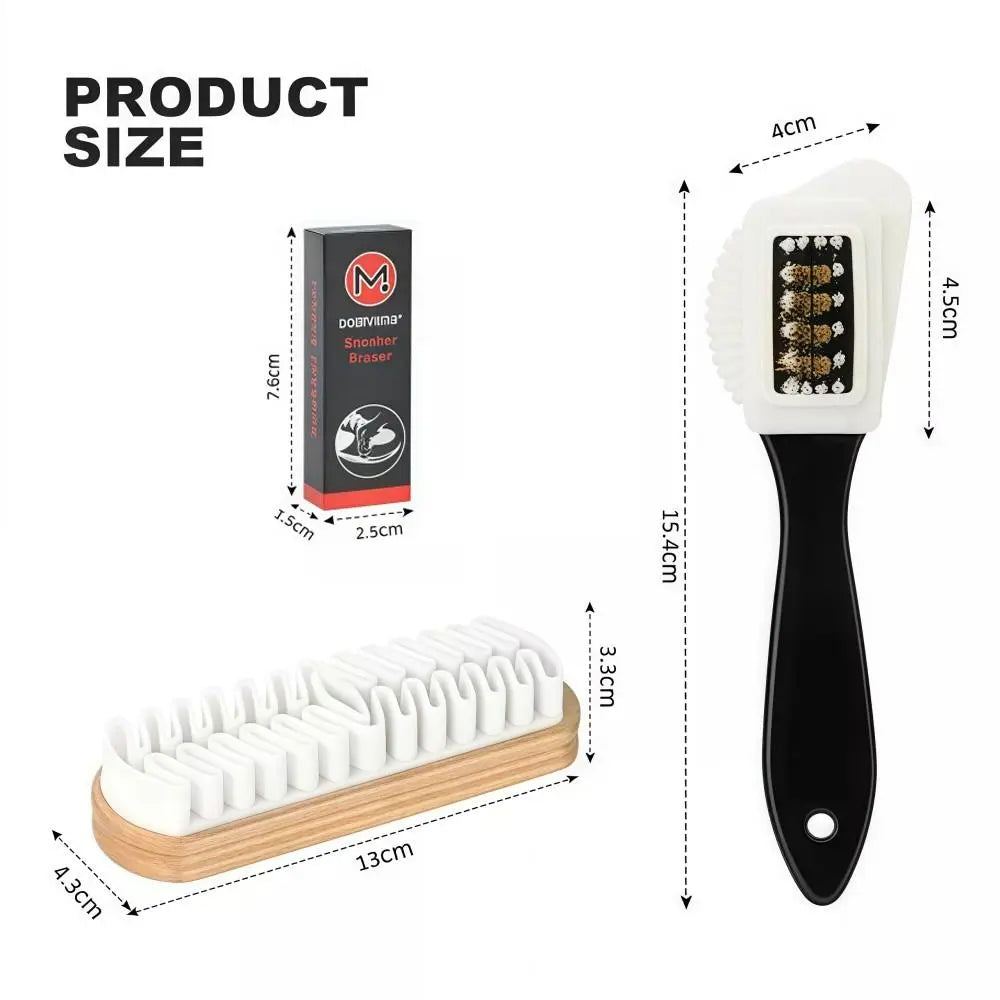 3-Piece Suede & Nubuck Shoe Cleaning Brush Kit with Eraser