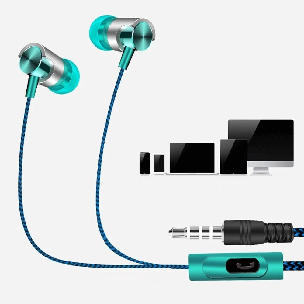 BAPPSUS Nylon Braided Wired Earbuds with Mic & Heavy Bass