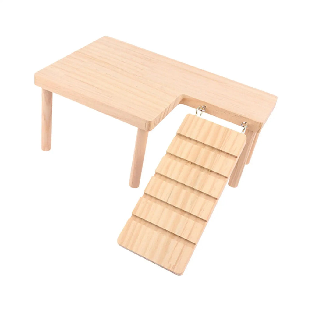 Wooden Hamster Climbing Platform with Ladder | Small Pet Toy