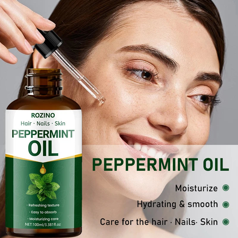 ROZINO Peppermint Essential Oil – Hair, Skin & Nail Care