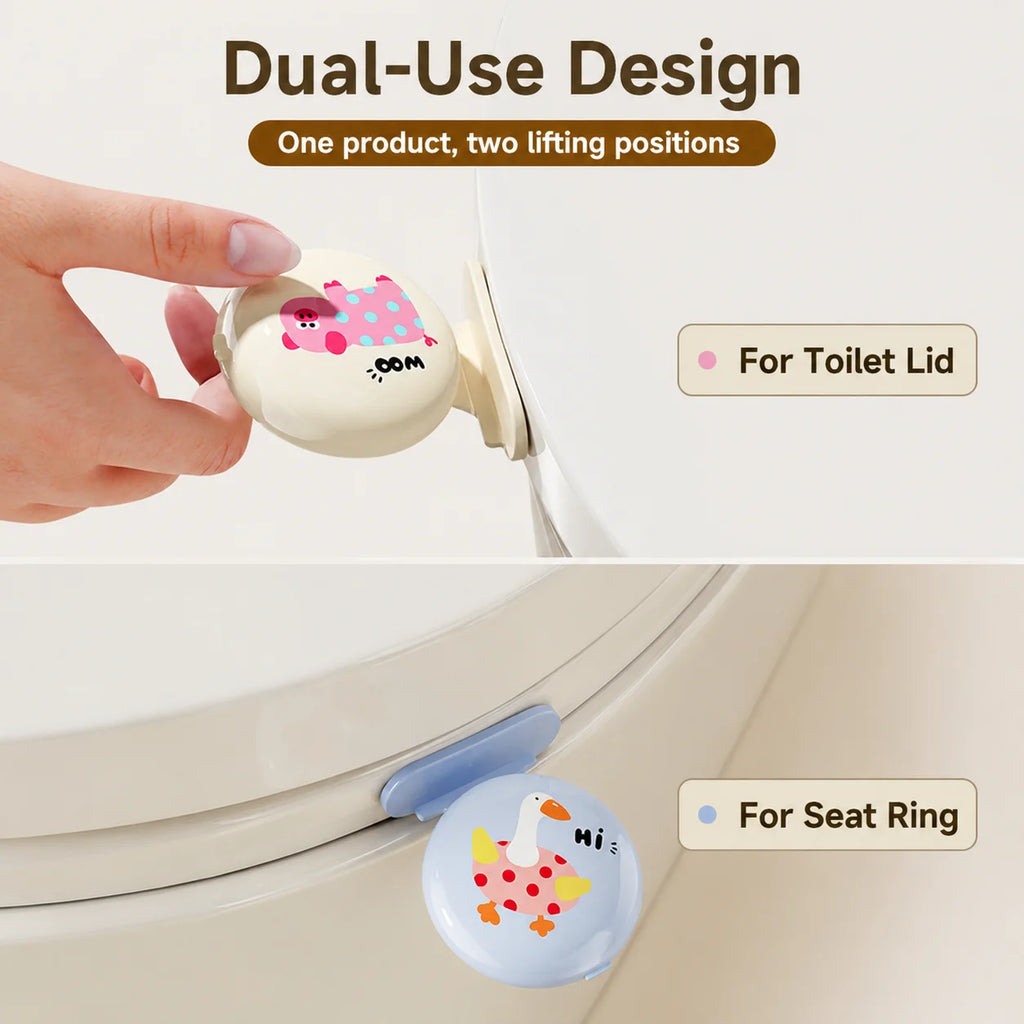 3-Piece Cartoon Toilet Lid Lifter Set with Scented Tablets