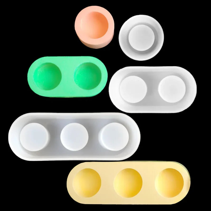 Round Silicone Mold – DIY Concrete Candle Holder & Resin Craft