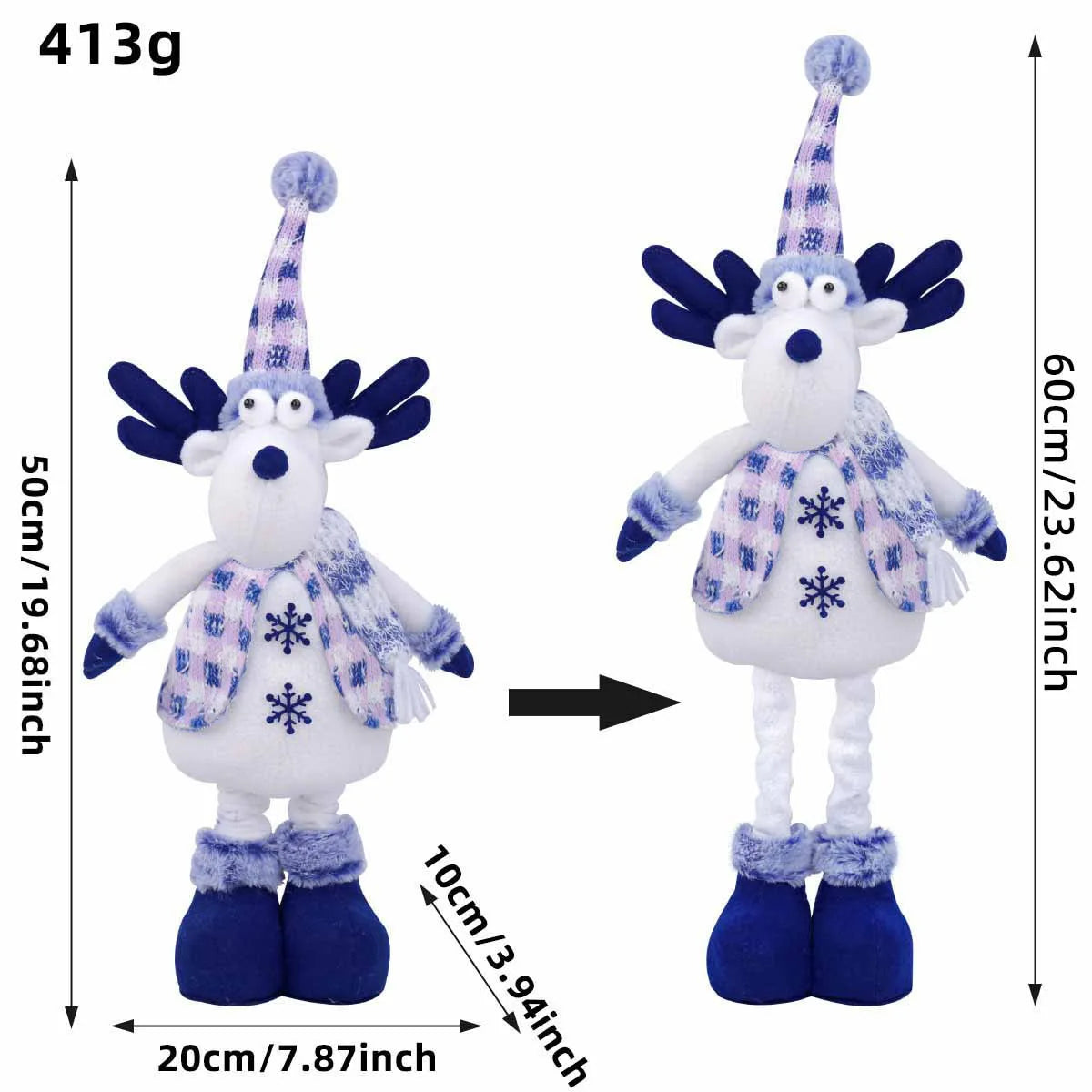 Stretchable Plush Christmas Ornaments – Santa Snowman Reindeer