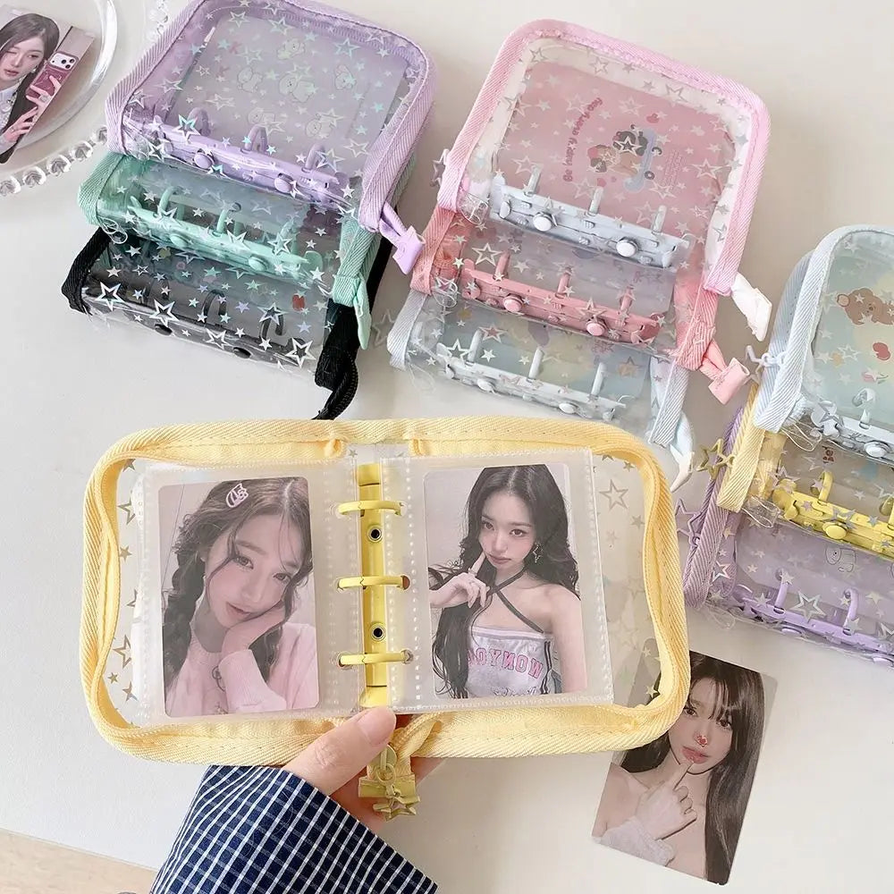 A8 Kpop Photocard Binder – Star Glitter 3-Inch Loose-Leaf Album