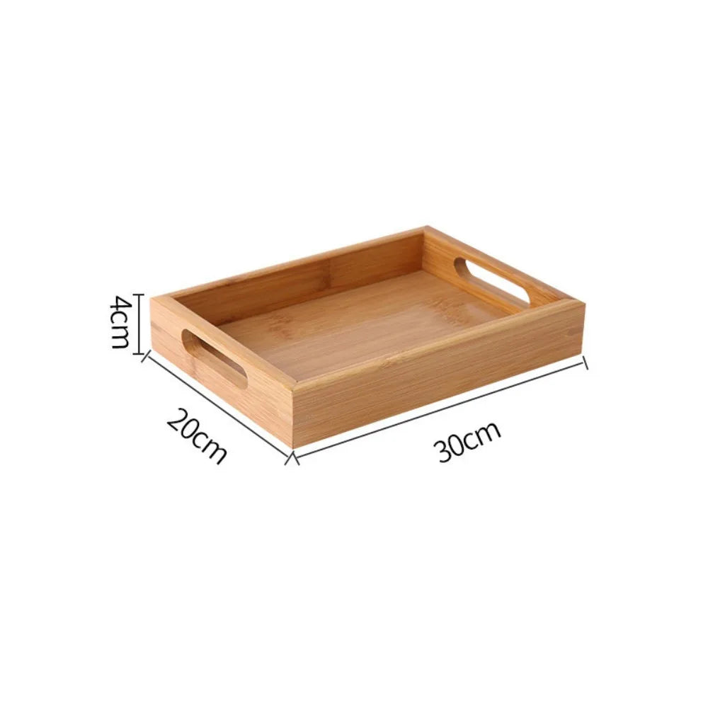 Retro Bamboo Wood Rectangular Storage Tray – Tea & Home