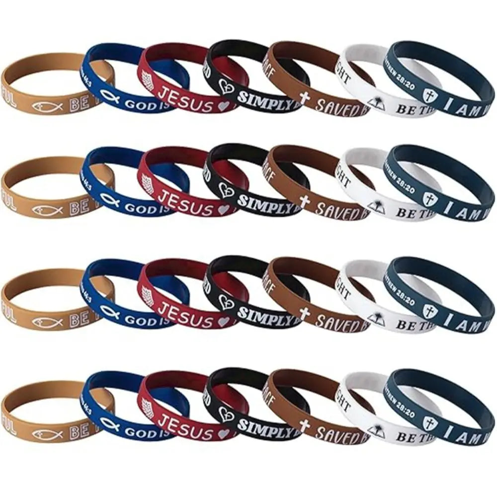 10-Pack Inspirational Bible Verse Silicone Bracelets | Christian