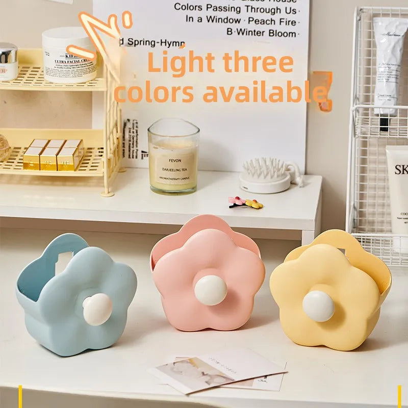 Wall-Mounted Flower Makeup Brush & Toothbrush Storage Box