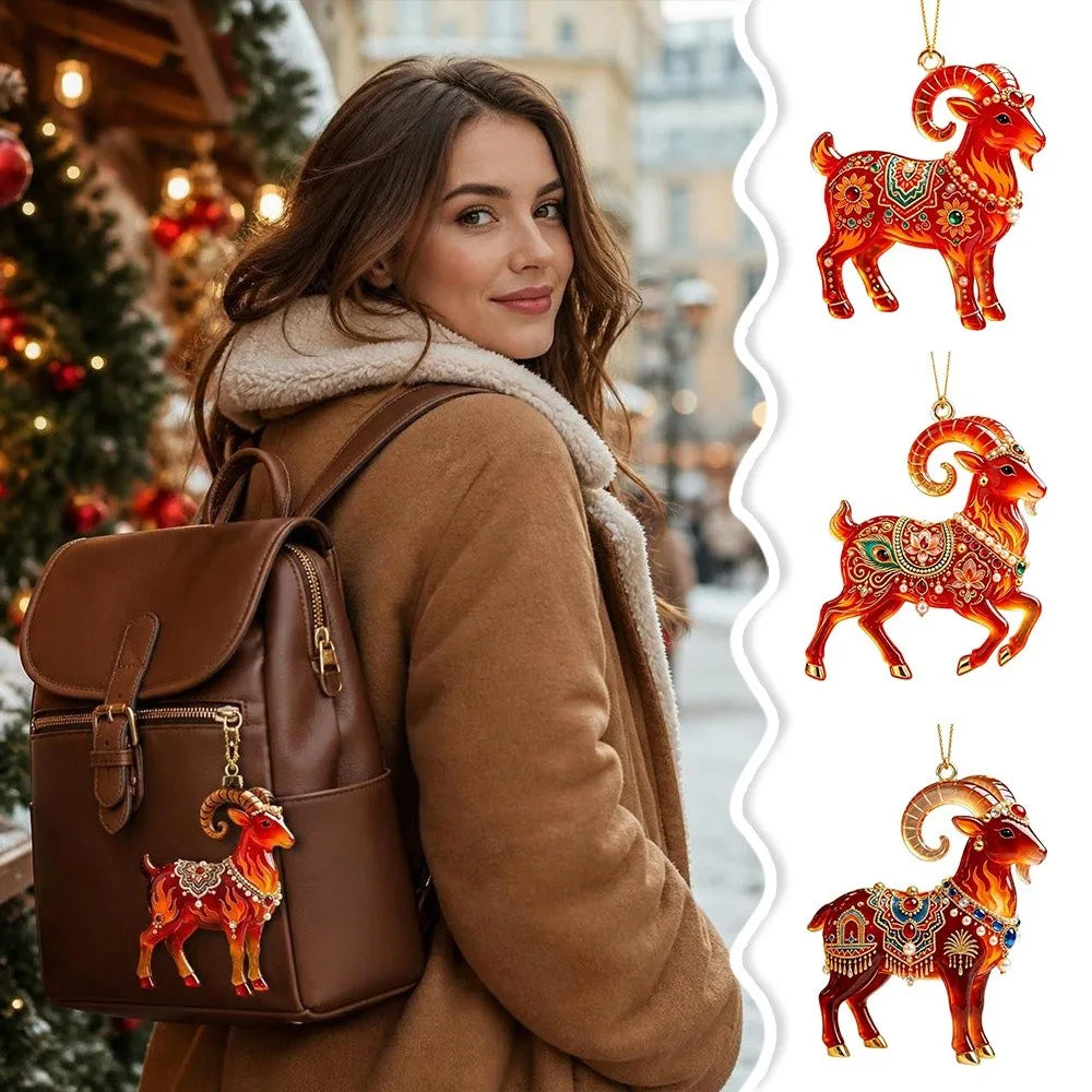 Rhinestone Acrylic Goat Hanging Ornament | Zodiac Décor