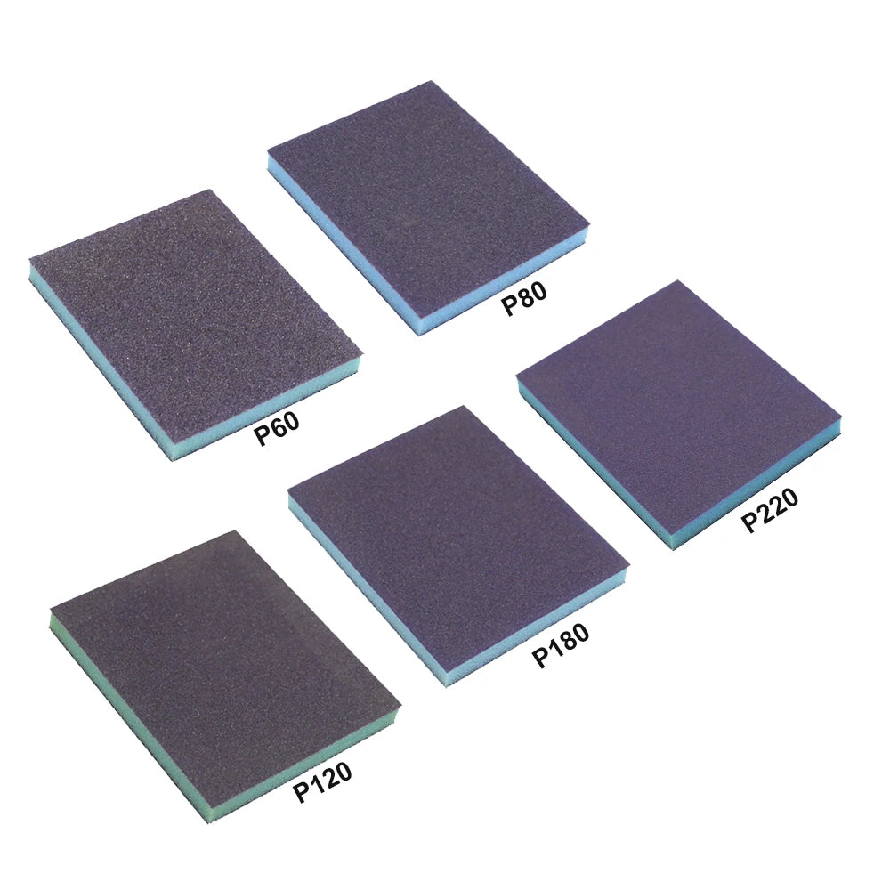 Double-Sided Sponge Sanding Block P60–P220 Wet & Dry Grinding