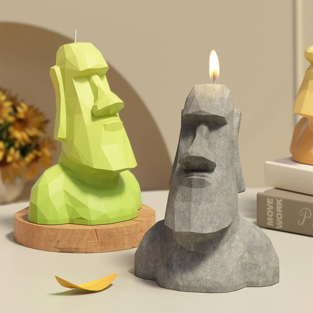Moai Guardian Silicone Mold – DIY Candle, Resin & Plaster Art
