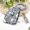 Floral PU Leather ID Card Wallet & Beaded Wristlet for Women
