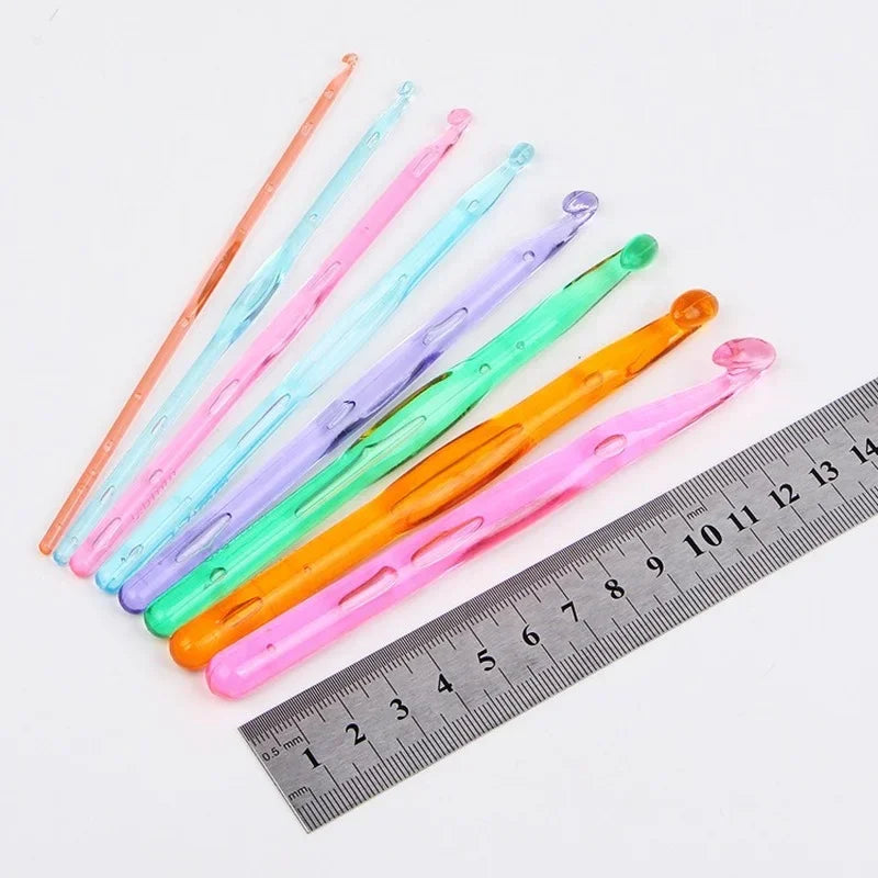 9-Piece Plastic Crochet Hook Set – 3mm to 12mm Knitting Needles