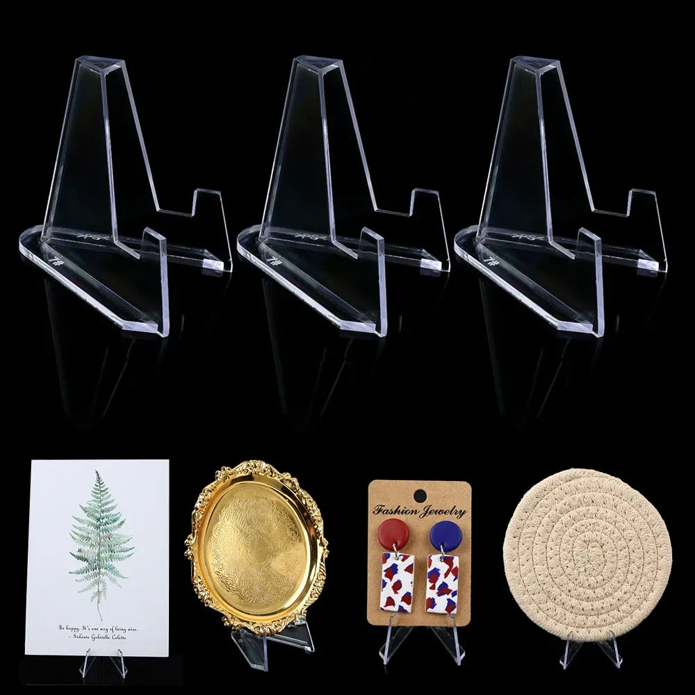 Acrylic Triangle Display Stand – Coin, Card & Phone Holder