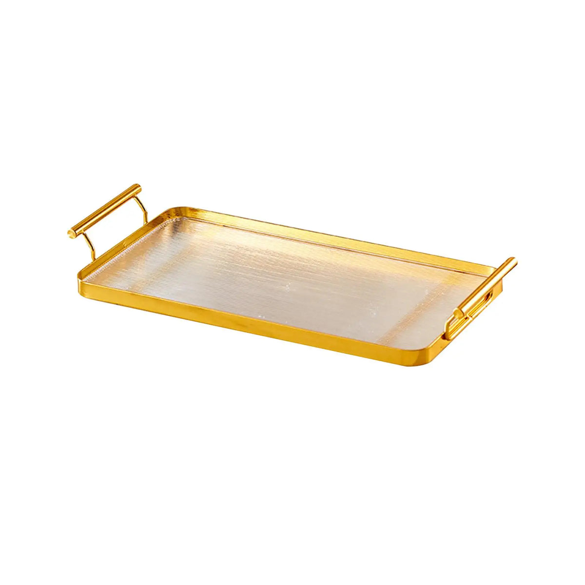 Kesoto Luxury Metal Decorative Tray with Handles | Coffee Table