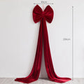 Large Velvet Christmas Bow Decoration – Wine Red Tree Pendant