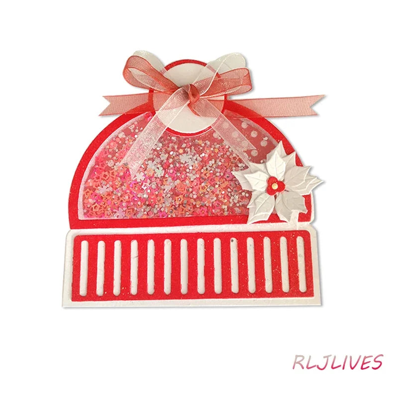 Winter Hat & Bow Bag Topper Metal Cutting Die – Scrapbooking