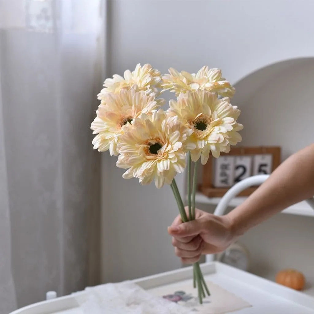 Silk Gerbera Daisy Artificial Flowers – Multi-Color 10-Stem Set