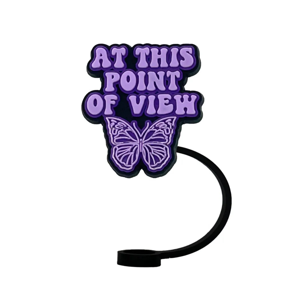 Silicone Butterfly Straw Cover Cap 10mm – Purple Stanley Topper
